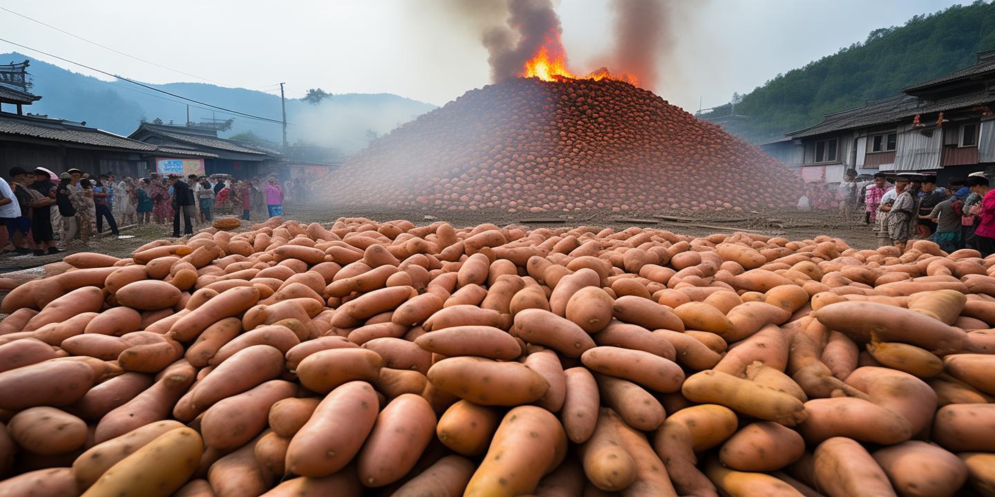 “卢龙甘薯丰收节铺张浪费引争议:万吨甘薯堆山焚烧,环保问题待解”